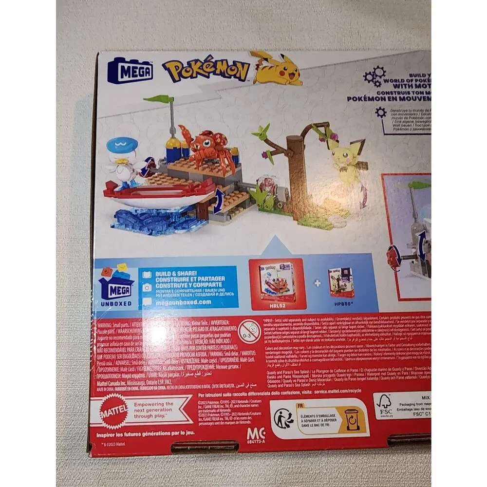 MEGA Pokémon Quaxly & Paras's sea splash-New ,188 Pieces